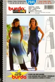 Burda 2945 Lagenlook Coordinates - Sleeveless Tunics & Pants w Pockets Sz 8-18