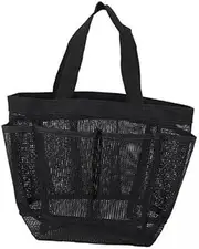 kowaku 6xMesh Shower Bag for Makeup and Toiletries Storage, Black, 4 Pcs