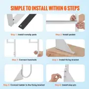 Flip Up 3 Step Aluminum Dock Ladder 159kg Load Capacity Nonslip Mat Easy Install