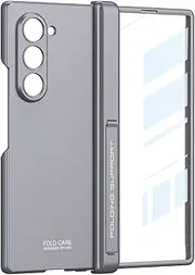 Case for Samsung Galaxy Z Fold6, Shockproof and Drop-Proof, Sturdy Fold6 Case, Built-in Screen Protector and Stand (Gray,for Galaxy Z Fold6)