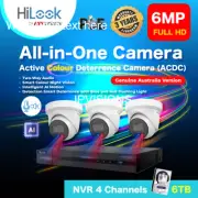 6MP Hilook By Hikvision : 4K NVR 4 Channels+6TB HDD+3 pcs. IP Camera Color