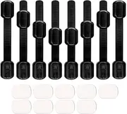 Viaky 8 Pack Child Safety Cabinets Locks-Baby Proof Multi-Purpose Latches for Cupboard/Drawers/Closet/Toilet Seat/Oven and Fridge (Black)