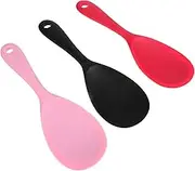 SOLUSTRE 3PCS Silicone Rice Spoon Non Stick Heat Resistant Spatula for Serving and Stirring Rice Versatile Kitchen Tool Easy to Clean Unique Design