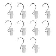 White Plastic LAUNDRY HOOK CLIPS Clothes Pin Retail Fixture Pack of 10