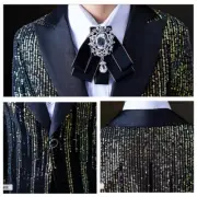 Boys Kids Sequin Tuxedo Blazer Coat Jacket Costume Fancy Dress Shiny Suit Tops