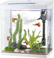YSOAE Betta Fish Tank Kit, Glass Starter Kits, 15 in 1 Glass Aquarium Kits Desktop Room Decor, Self-Cleaning Fish Tank (38x25.5x42CM)