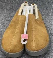 Mossimo Slippers Men Size 8 Walnut Carson Brown Suede Slip On Moccasin Fleece
