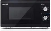 [Sharp] YC-MS01U-B Compact 20 Litre 800W Manual control Microwave, 5 power levels, defrost function, LED cavity light - Black