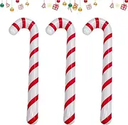 Pack of 3 Inflatable Candy Canes, Christmas Decoration, Large Christmas Candy Cane, Inflatable Christmas Decoration, Candy Canes, Toy Balloons, Candy Canes, for Outdoor Front Door, Candy Canes