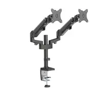 Brateck Heavy-Duty Aluminum Gas Spring Dual Monitor Arm - Black