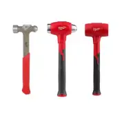 MILWAUKEE 48 Oz. Dead Blow Hammer with 32 Oz. Dead Blow Ball Peen Hammer and 24