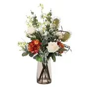 Glamorous Fusion Hydrangea & Banksia Artificial Plant Arrangement 80cm In Glass