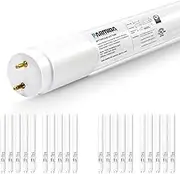 20-Pack T8 LED Light Tube 4FT 18W (40W Replacement) 5000K (Day Light) 2200 Lm Frosted Cover Dual-End & Single-End Powered Works with/without ballast Shatterproof UL & DLC