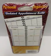TimeLine Personal Organizer Undated Appointment Refill Spiral 3 1/4" X 6 1/4"