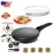 Compact 8-Inch Non-Stick Electric Crepe Maker with Automatic Temperature Control