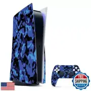 MightySkins Gaming Skin for PS5 / Playstation 5 Bundle - Blue Modern Camo | P
