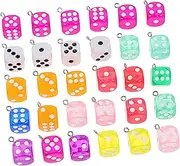 [COHEALI] 30pcs Resin Dice Keychain Earring Pendants Jewelry Charms for Diy Craft Show Your Style