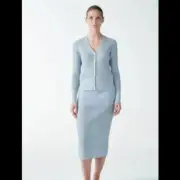 Cos small light blue cardigan cotton/silk blend