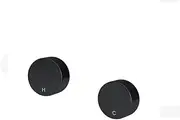 Meir Circular Wall Taps – PVD Finish | Minimalist Quarter-Turn Wall Tap Set, Durable Ceramic Disc Cartridges, Smooth Water Flow, Compact Design | For Bathroom, Kitchen or Laundry Tapware | Matte Black