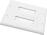 HOMSFOU Cable Outlet Cover Plate Dual Port Wall Through Panel for Easy Cable Management Solder Installation for Home Theatre Office Use Hide Wires Wall