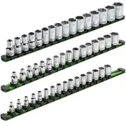 60126-3-Piece Green 17-Inch Aluminum Socket Rail Set with Locking End Caps - ...
