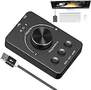 PC Volume Controller - USB Audio Adjustment Knob with Mute Function, Desktop Sound | Multimedia Volume Control for Computers in, Office, Home, School, Or Streaming Work Environments