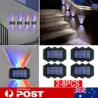 LED Solar Wall Fence Deck Light Outdoor Waterproof Up and Down Garden Stair Lamp
