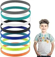[DuBom] Sports Headband, 8Pcs Boys Headband for Kids, Elastic Sports Hairbands Thin Headbands for Workout Running Yoga Football, Non Slip Sport Hair Bands for Men Women Girls