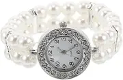 ULDIGI Pearl Bracelet Jewelry Christmas Bracelets Watches Vintage Watch Gold Watch Minnowxy Reginald Charm Bracelet Watch Pearl Watch Women Watch White Alloy