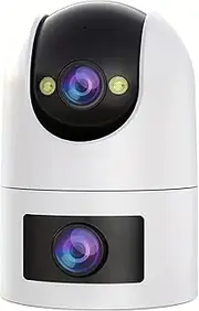 Outdoor 5G Dual Lens PTZ WiFi Camera, 4K 360°Security Camera 2 Way Audio App Control, Audio&Motion Detection Auto Tracking Alert