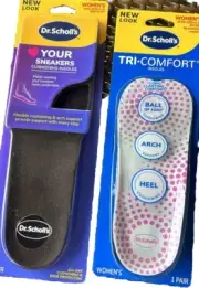 Dr. Scholls Women’s Insoles TRI-COMFORT & YOUR SNEAKERS Sz 6-10 (2 Pairs)