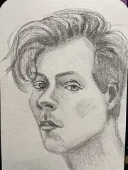 Harry Styles Postcard Rough Sketch Pencil Drawing Art OOAK RARE BRAND NEW