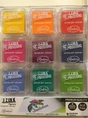Aladine 9-piece Embossing Pigment Inks Inkpad Set - Bright 724824C43 New