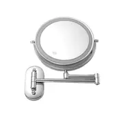 Anyvogue Silver 8in Wall Mounted Smart LED Makeup Mirror Double Sided Touch Dimming Adjustable 5x Magnification USB Type