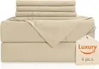 Luxury Silky Soft Bed Sheet Set, 4 Piece,Twin Size, Fits 16 Inch Deep Pocket Mat