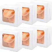 30 Pack Bread Box with Window，4 X 4 X 2.5 In,Cookie Packaging,Cookie Box,Bread Box,Mini Snack Box (White)