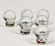 i47a Lot of 6 Crystal ball 1:48 scale 1/4" Dollhouse Miniature rhinestone base