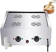 2/4/6 Hole Steamed Bun Warmer Machine, Commercial Food Bread Buns Steaming Steamer with Anti-Dry Alarm, Electric Steamed Buns Machine with 30-110℃ Temperature Control, for Home Store Buffet 4 Hole