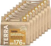 TERRA Diapers, Set of 8, Super Absorbent, Skin-friendly, For Night Use, For Going Out, Sensitive Skin, Smooth, Breathable, Infants, Tape, 8.8-15.4 lbs (4-7 kg), Infant Diaper Pack of 22