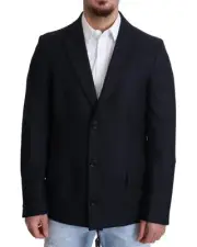 Dolce & Gabbana Blazer Solid Navy Tailored Fit Men Blue Suits & Blazers