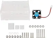 XUMIUZIY Computer Fan Case,5V Cooling Fan Acrylic Case With3 Heatsinks Camera Bracket Mounting Hole for Raspberry Pi 4B,Good Heat Dissipation