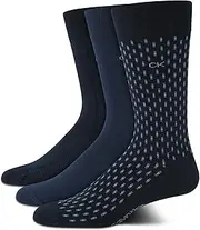 [Calvin Klein] Men's 3 Pack Cotton Rich Dress Rib Socks