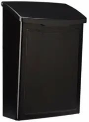 Small Black Wall Mount Mailbox w/ Embossed Front Panel