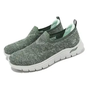 【SKECHERS】休閒鞋 Arch Fit Vista 女鞋 綠 輕量 舒適 緩震 經典 健走 套入式(104371OLV)