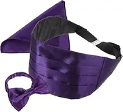 [Yardenfun] Men' Girdle Handkerchief Men Bow Tie for Men Party Wedding Cummerbund Men Pocket Handkerchief Cummerbund for Party Tuxedo Cummerbund Handkerchief for Men Satin White