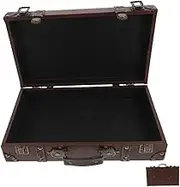 HEALSOPTHY Elegant Vintage Suitcase Box Cowboy Style Storage Wooden Luggage Trunk Antique Jewelry Display Store Decor Props