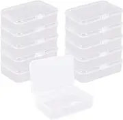 [FOTOEVFC] Mini Rectangular Plastic Clear Beads Storage Box, 10 Compartments, 88 Count, 5.3 x 8.5 x 2.5 cm, 113.25 cc, Waterproof, Hinge with Lock