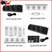 4 Port Charger Stand Charging Dock Station w/USB Cable for WII Game Console