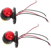 CLISPEED 2pcs LED Side Marker Lights Tail Lights with High Intensity Yellow Red LED for Trucks Rvs Trailers Easy Installation Safety Signal for Parking Turning