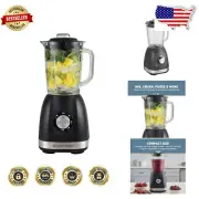 Compact Kitchen Blender: 48 Oz Glass Jar & 20 Oz Travel Cup - Easy Dial Control